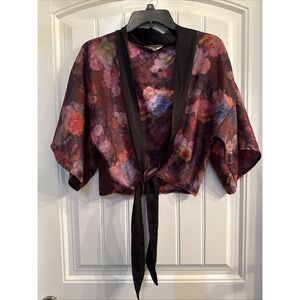 One & Only X Urban Renewal Tie-Front Kimono Top Urban Outfitters Small